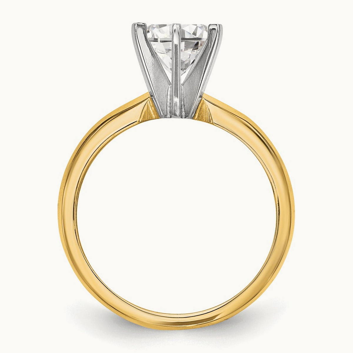 1.25ct. Light-Wt Knife Edge 6-Prong Ring Mounting, 14K Two-tone