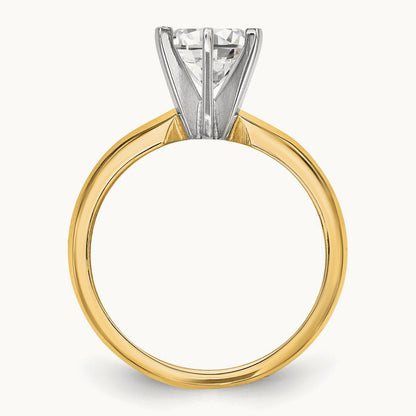 1ct. Lightweight Knife Edge 6-Prong Ring Mounting, 14K Two-tone