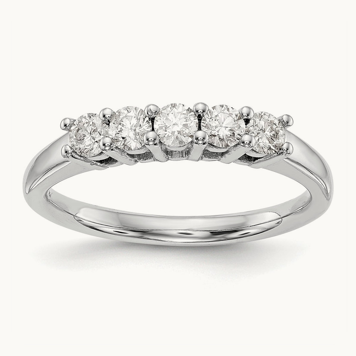 5-Stone Diamond Band, 14K White Gold