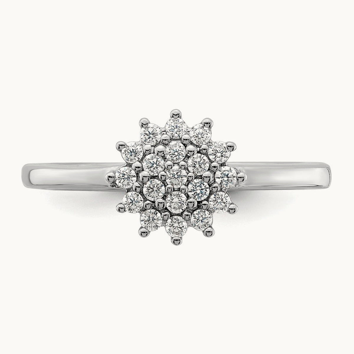 Cluster Ring, 0.25 ct tw Lab-Grown Diamond — 14K White Gold