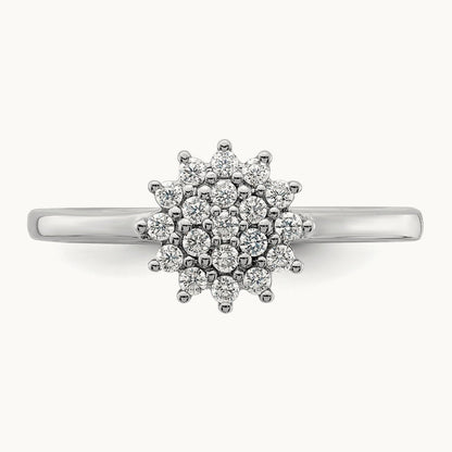 Cluster Ring, 0.25 ct tw Lab-Grown Diamond — 14K White Gold