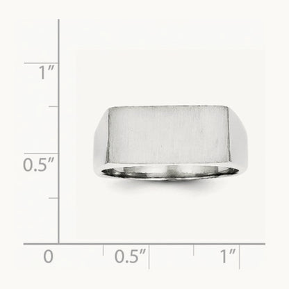 16.5x8. Closed Back Signet Ring, 0mm, 14K White Gold
