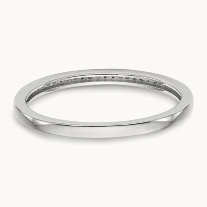 Set of 2 White Gold Diamond Wedding Band, 10K