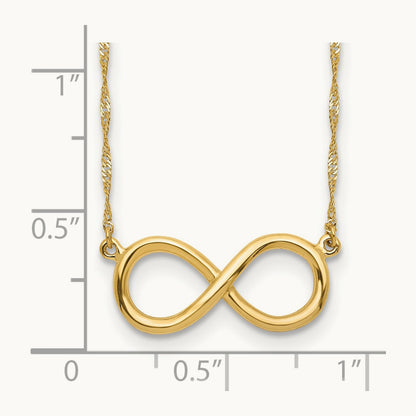Polished Infinity Necklace — 14K Yellow Gold