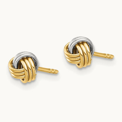 Love Knot Post Earring — 14K Two-Tone Gold