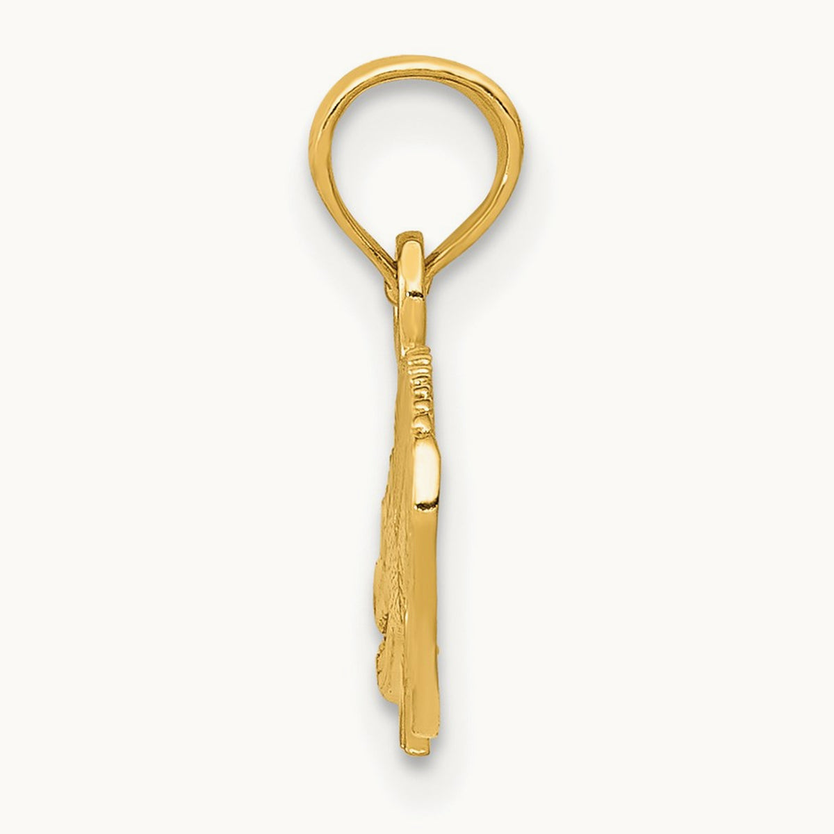 Textured Alligator Pendant, 14K