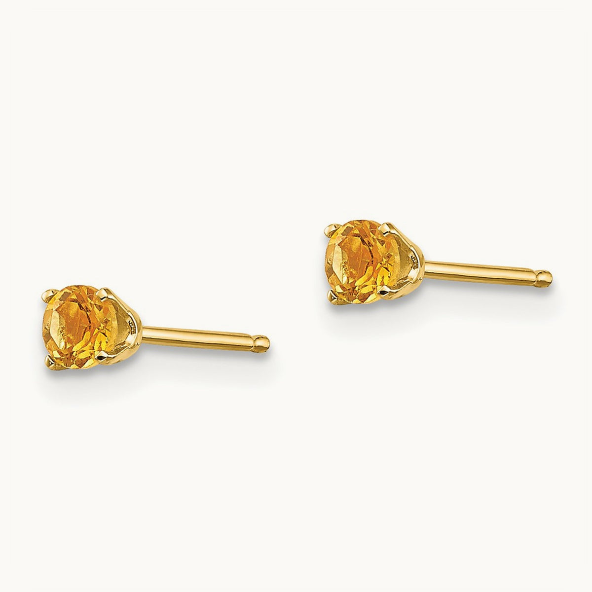 November/Citrine Post Earrings — 3mm
