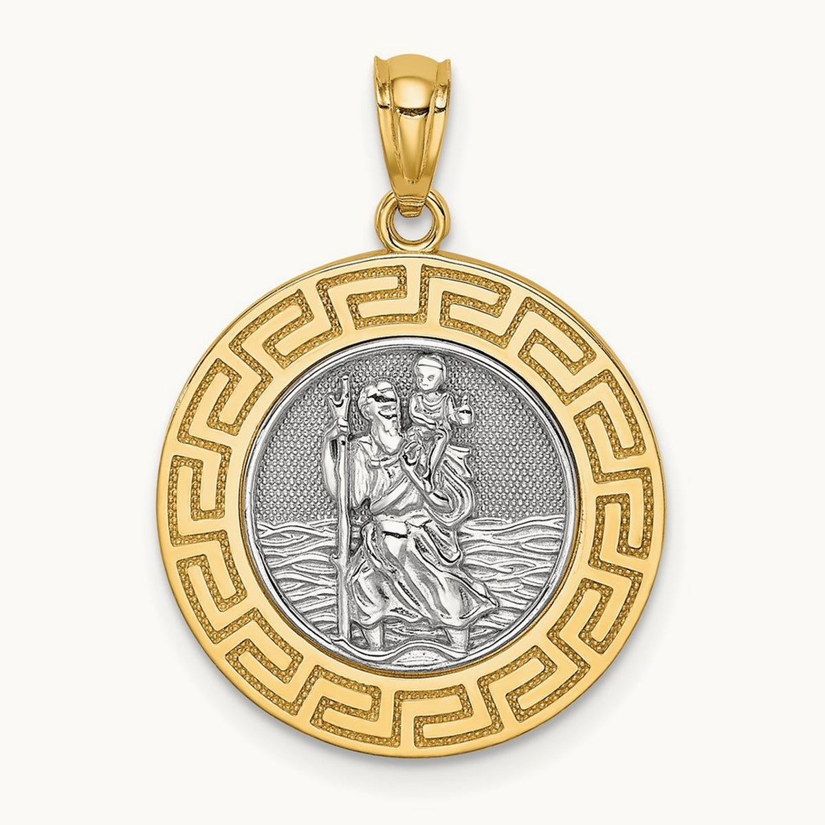 St. Christopher Medal with rhodium — 24.8mm