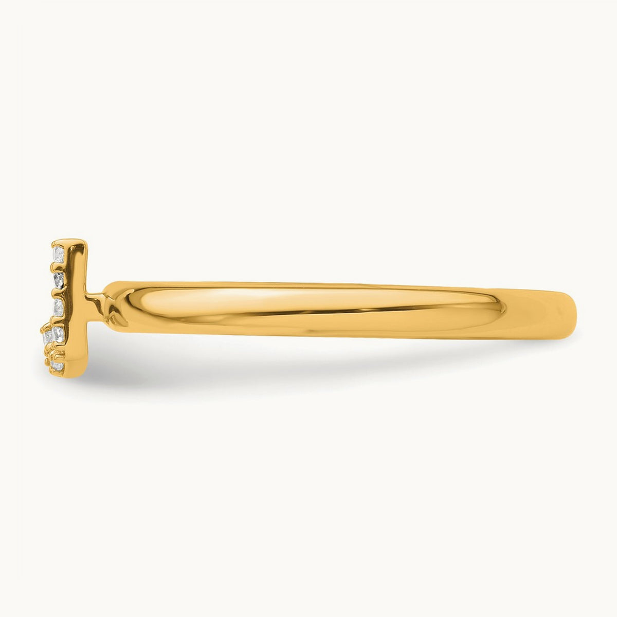 Stackable Diamond Ring — 14K Yellow Gold, J