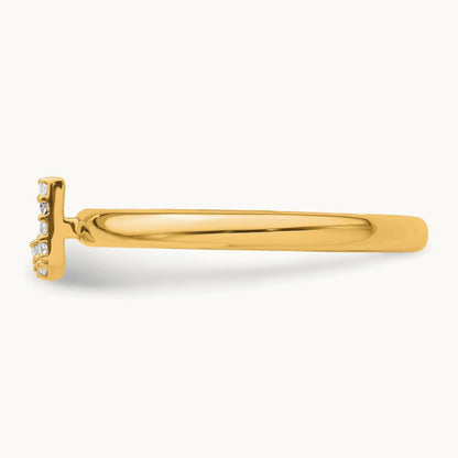 Stackable Diamond Ring — 14K Yellow Gold, J