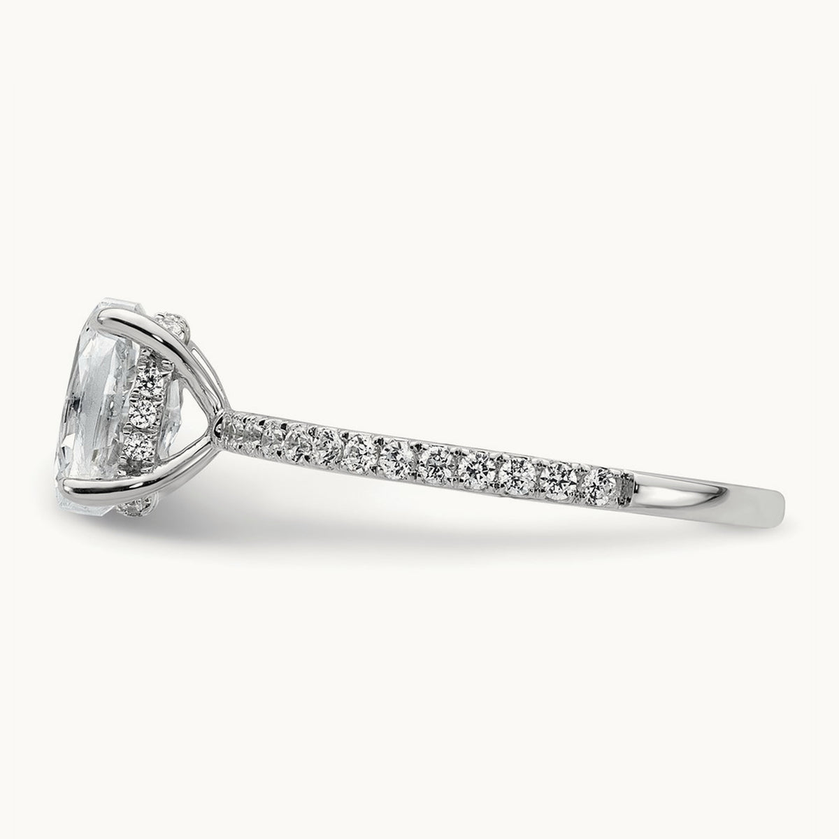 Oval Solitaire Engagement Ring, 1.25-4.50 ct tw Lab-Grown Diamond — 14K White Gold, 7