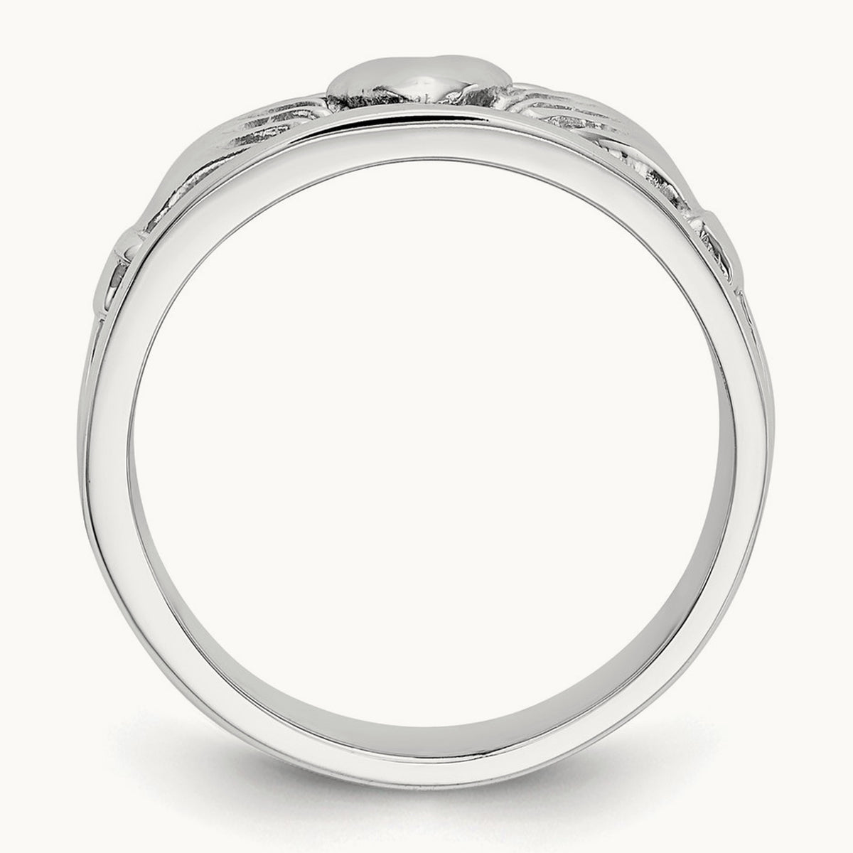 Claddagh Band, 14K White Gold