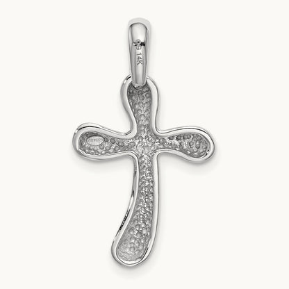 Freeform Cross Pendant — 14K White Gold