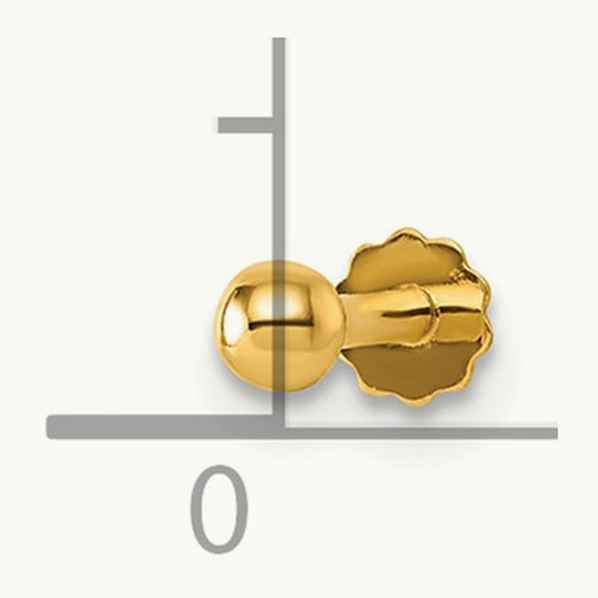 Polished Ball 16 Gauge Labret Stud, 3mm, 14K