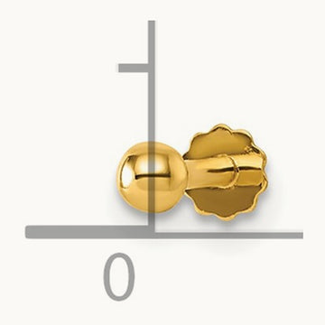 Polished Ball 16 Gauge Labret Stud, 3mm, 14K