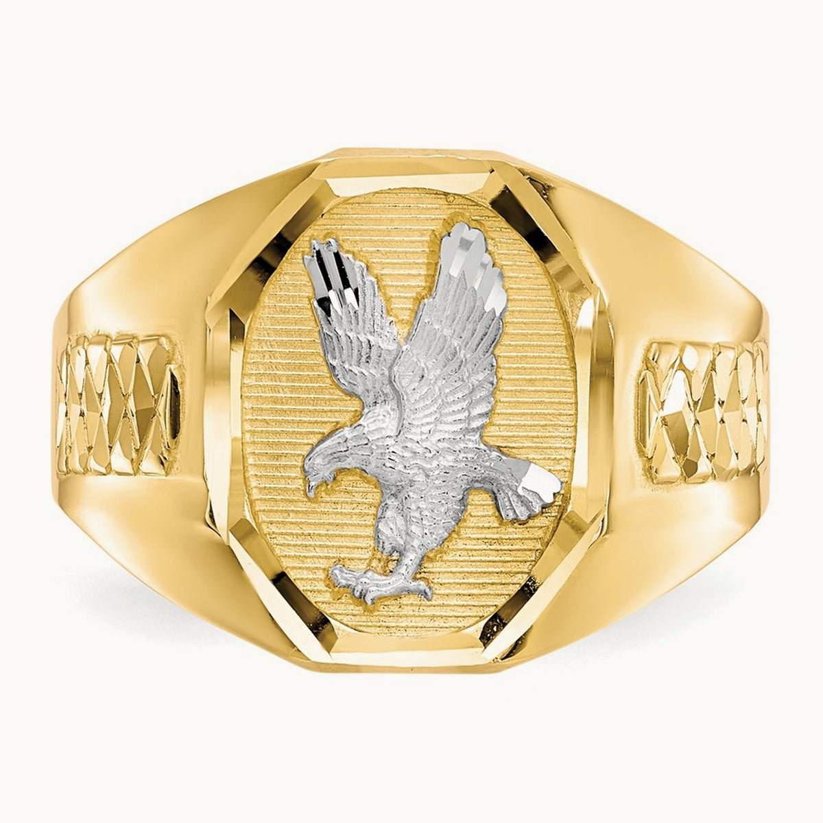 Men's Eagle Ring, 14K with Rhodium