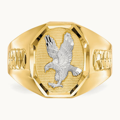 Men's Eagle Ring, 14K with Rhodium