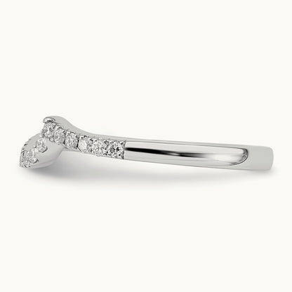 Diamond Contoured Wedding Band, 14K White Gold