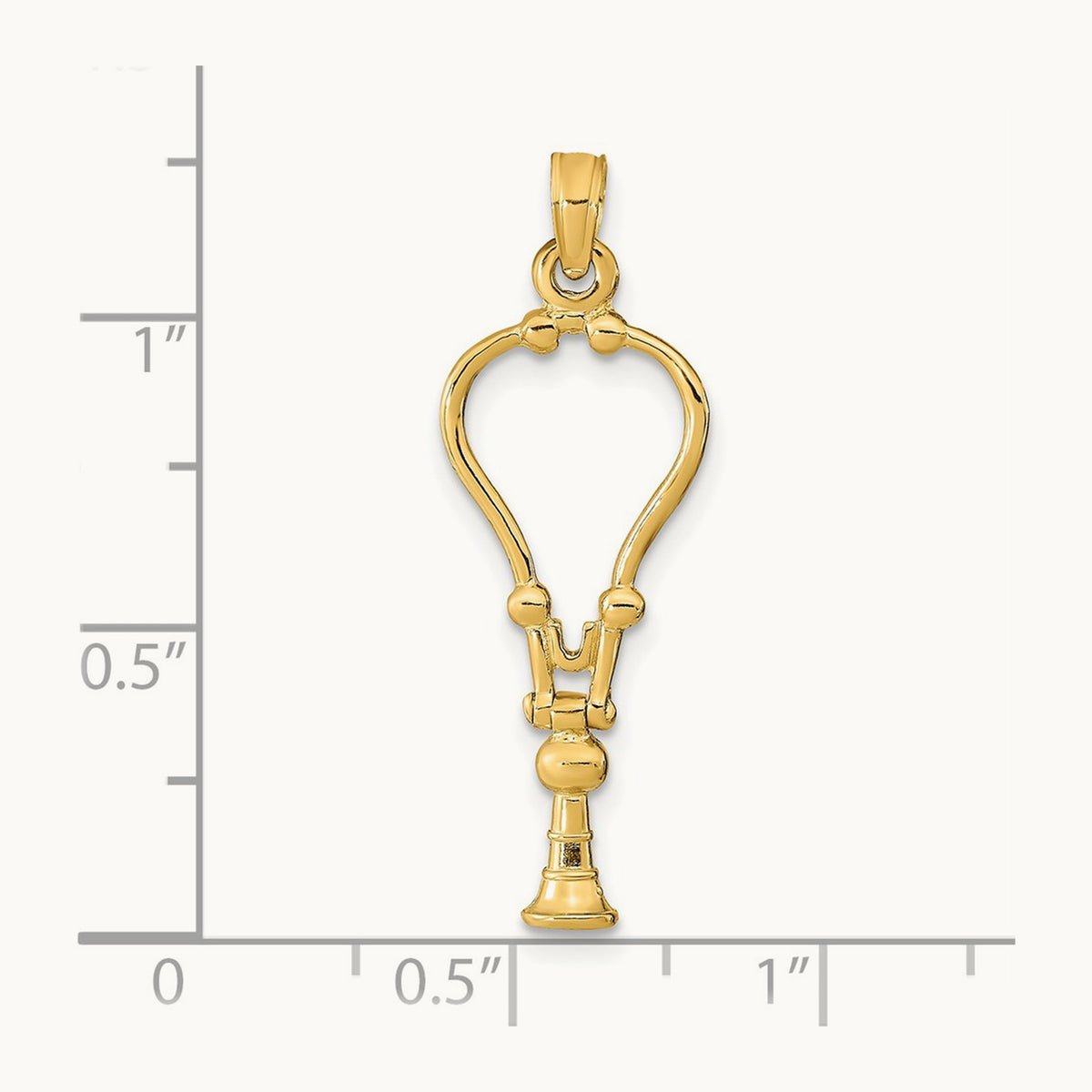 3-D Stethoscope Pendant — 14K Yellow Gold