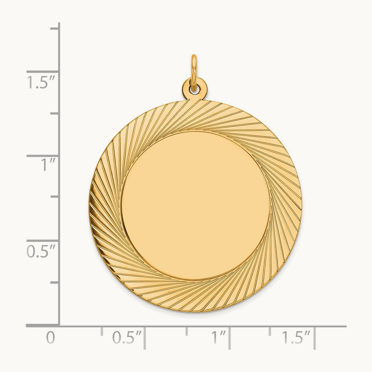 Etched Design .018 Gauge Circular Engravable Disc Charm — 39mm