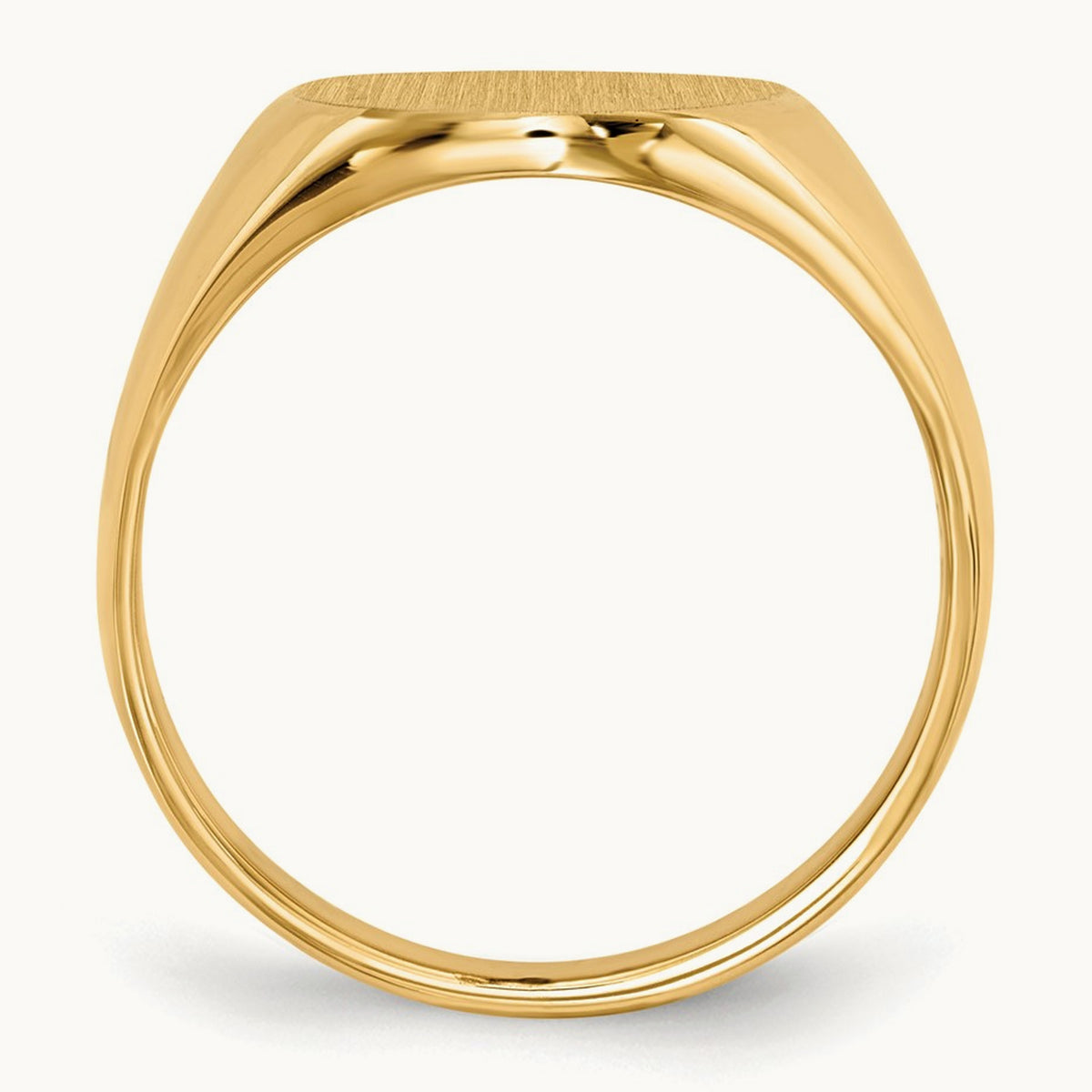 14.0x18. Closed Back Mens Signet Ring, 0mm, 14K