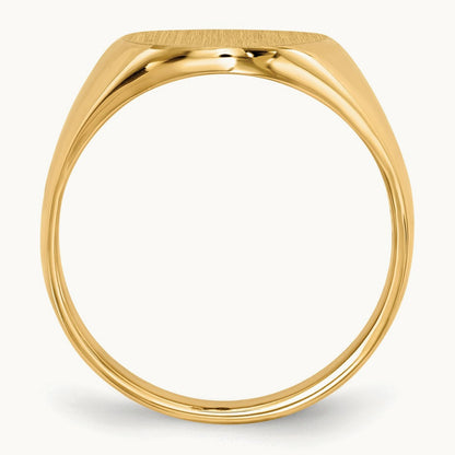 14.0x18. Closed Back Mens Signet Ring, 0mm, 14K