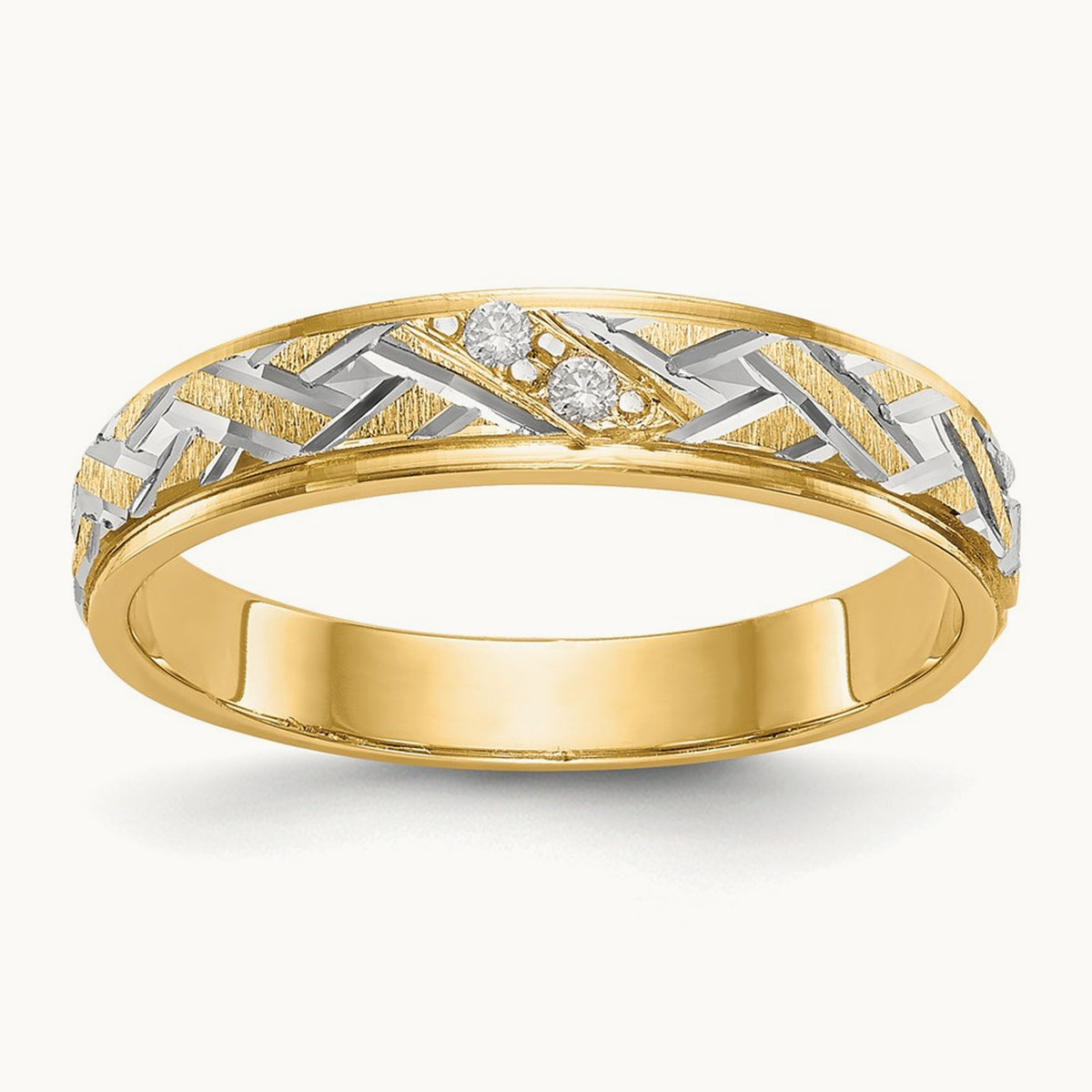 AA Quality Trio Ladies Complete Wedding Band, 14K