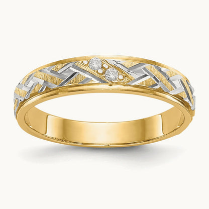 AA Quality Trio Ladies Complete Wedding Band, 14K