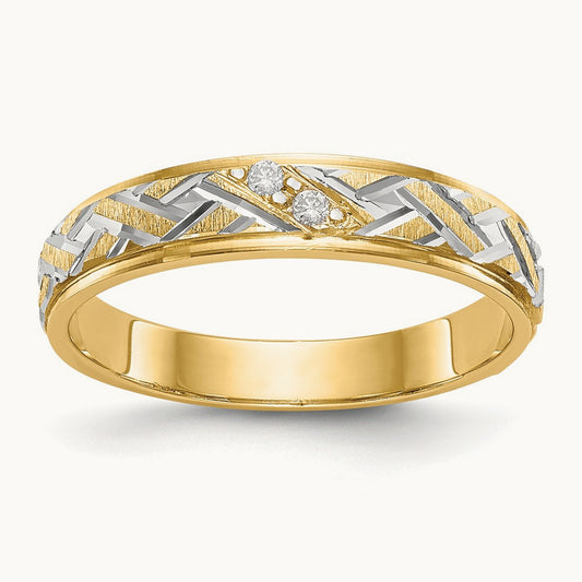 AA Quality Trio Ladies Complete Wedding Band, 14K