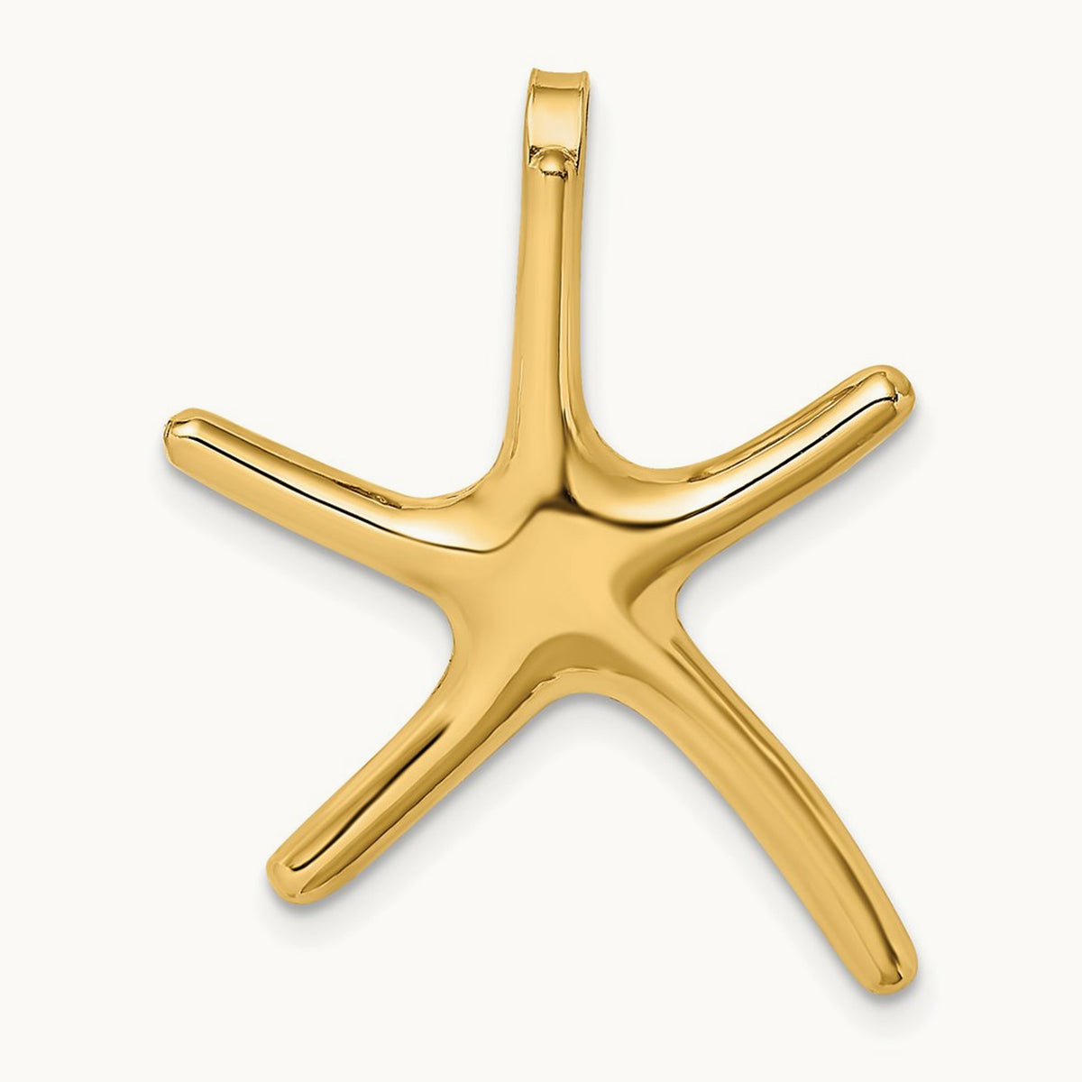 Polished Starfish Chain Slide — 14K Yellow Gold