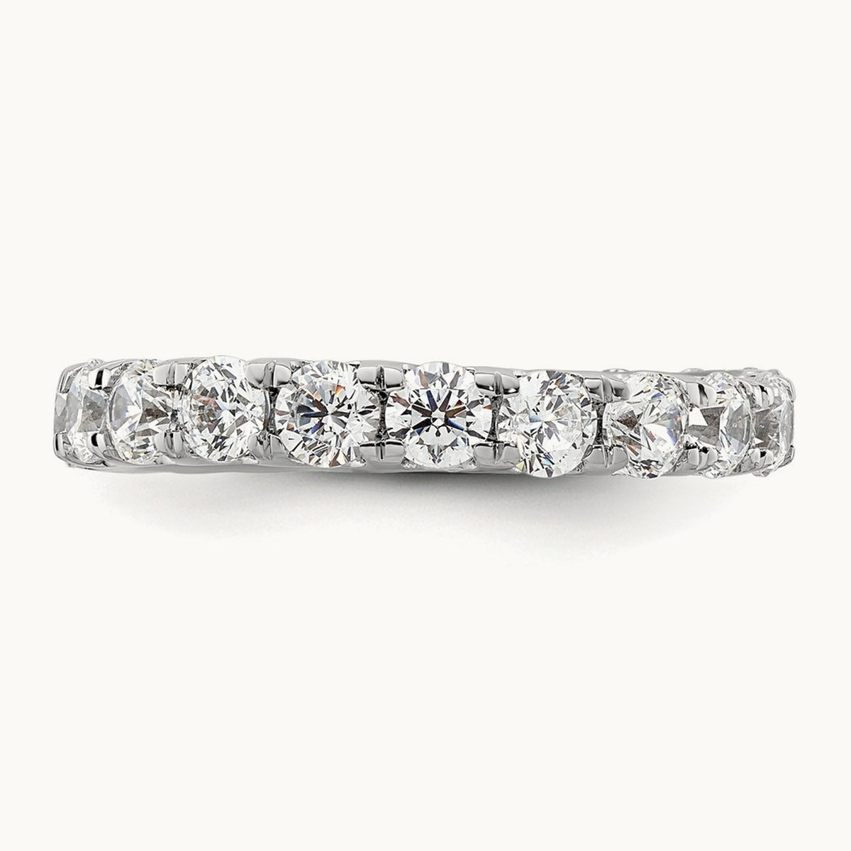 Polished U Shared Prong Diamond Eternity Band, 2.00 ct tw — 14K White Gold