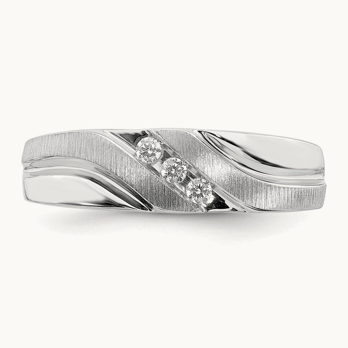 Men's Diamond Band, 14K White Gold