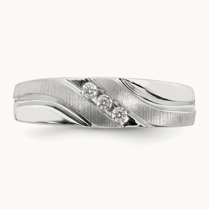 Men's Diamond Band, 14K White Gold
