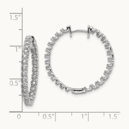 VS Diamond Hinged Hoop Earrings, 14K White Gold