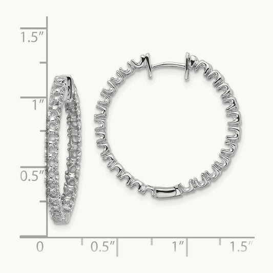 VS Diamond Hinged Hoop Earrings, 14K White Gold