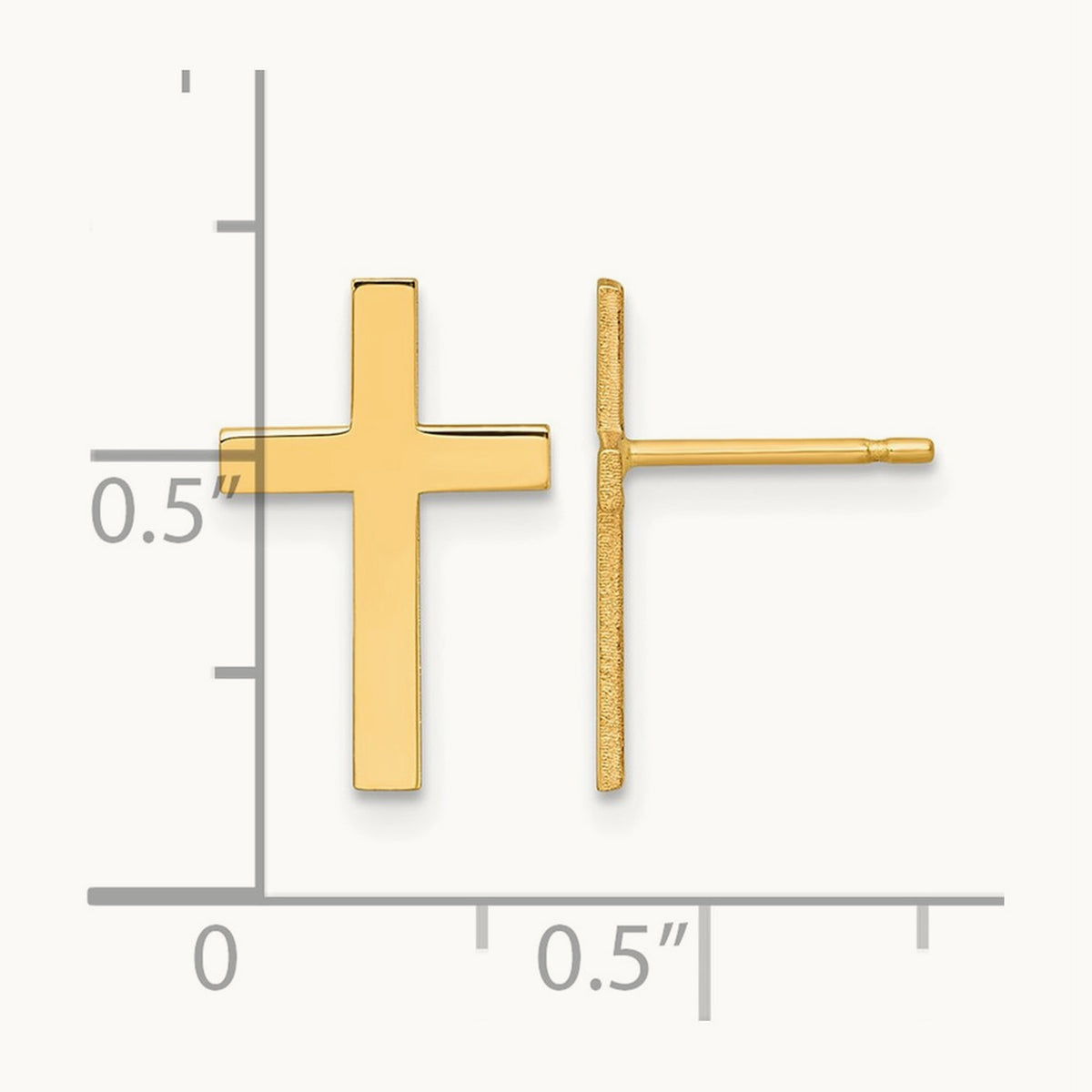 Polished Cross Earrings — 15.05mm