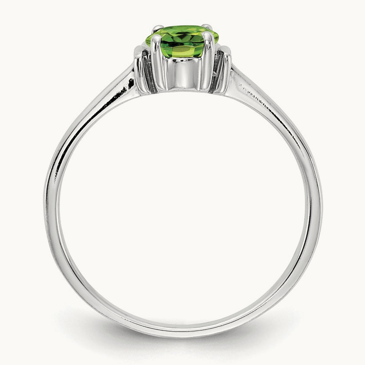 7x5mm Oval Peridot ring, 14K White Gold