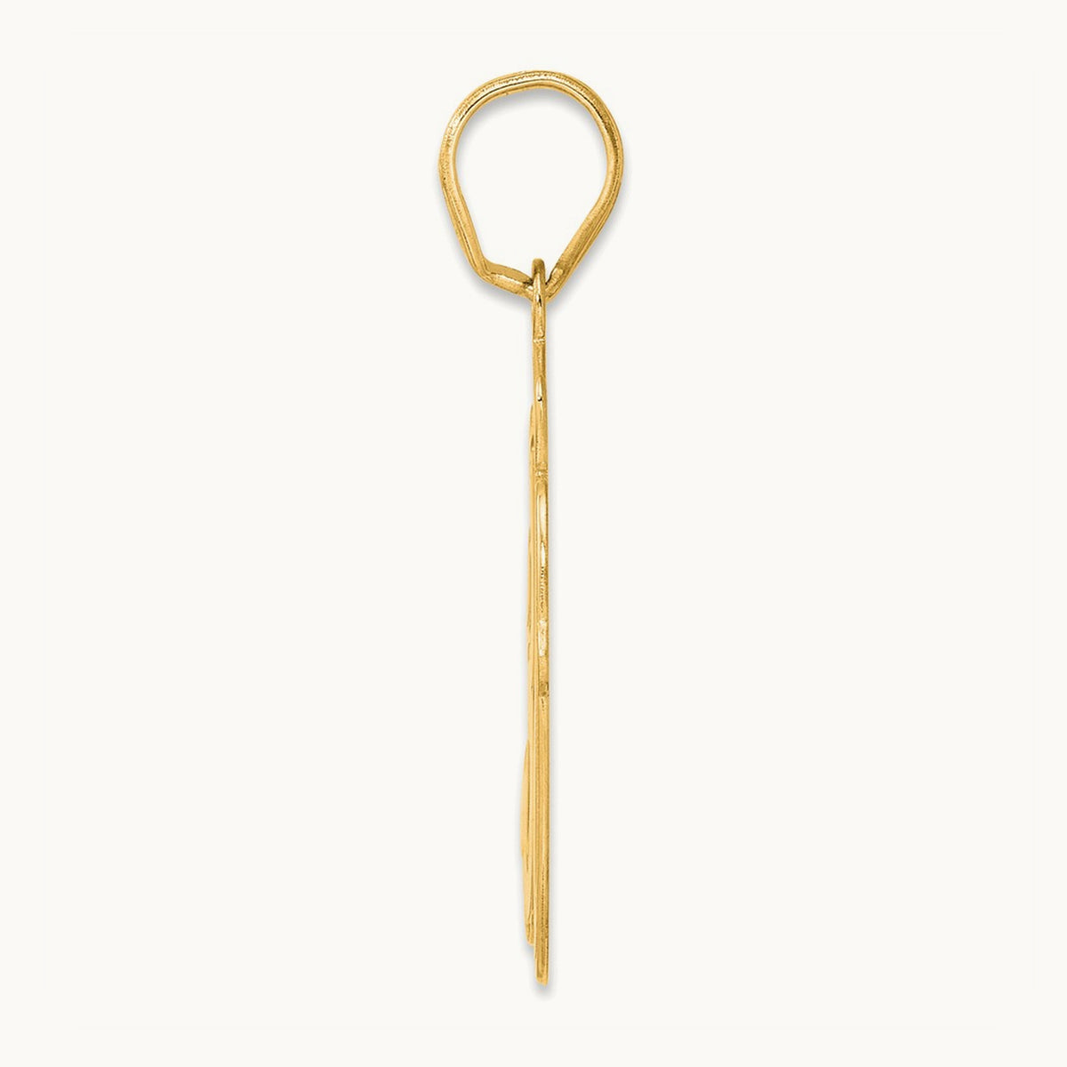 Brushed Border Script Number 30 Pendant, 14K