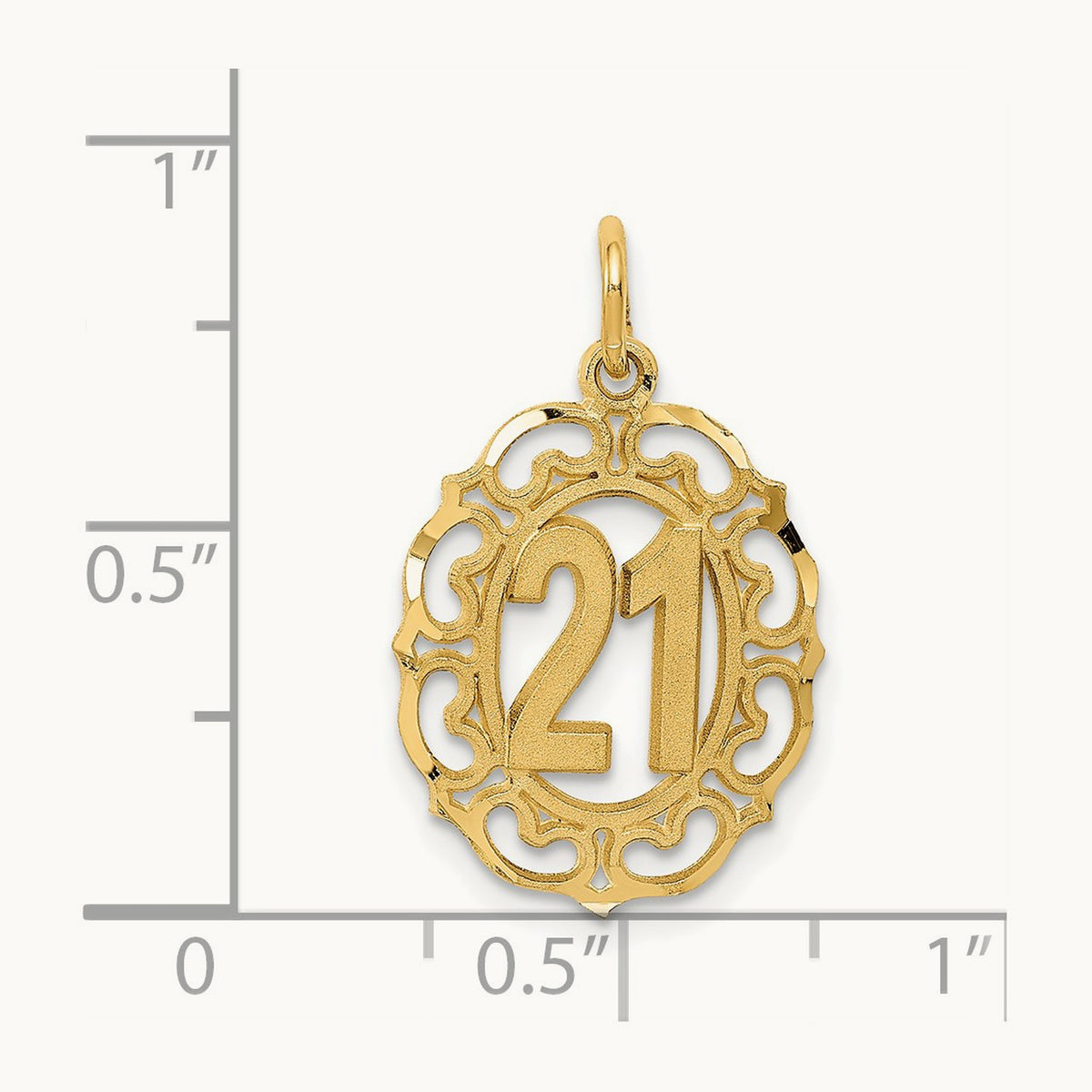 Diamond-cut 21 in Oval Pendant, 14K