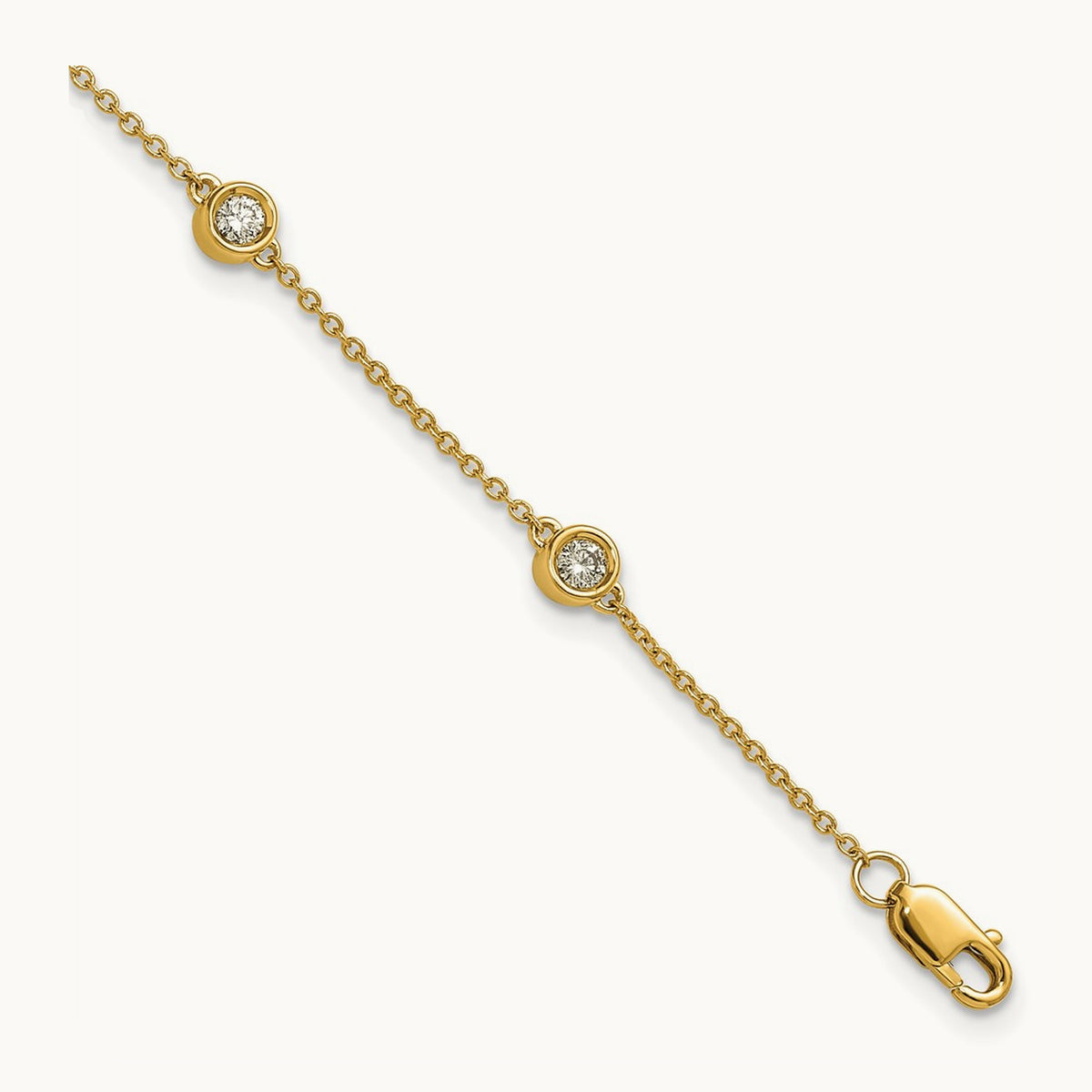 Diamond Station Cable Bracelet, 14K