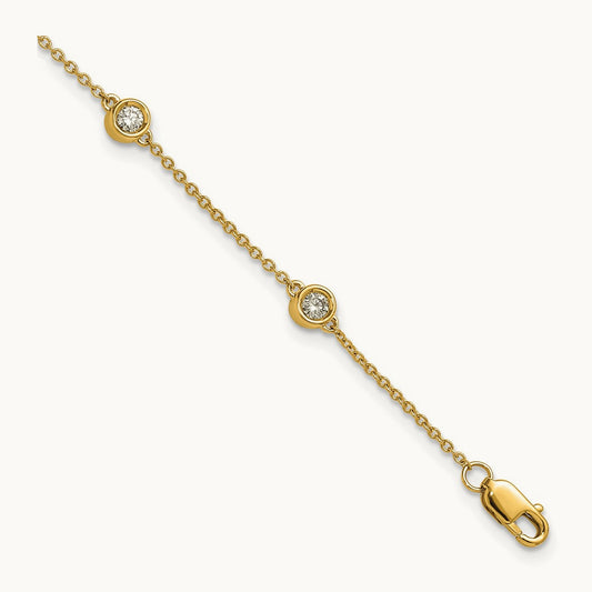 Diamond Station Cable Bracelet, 14K