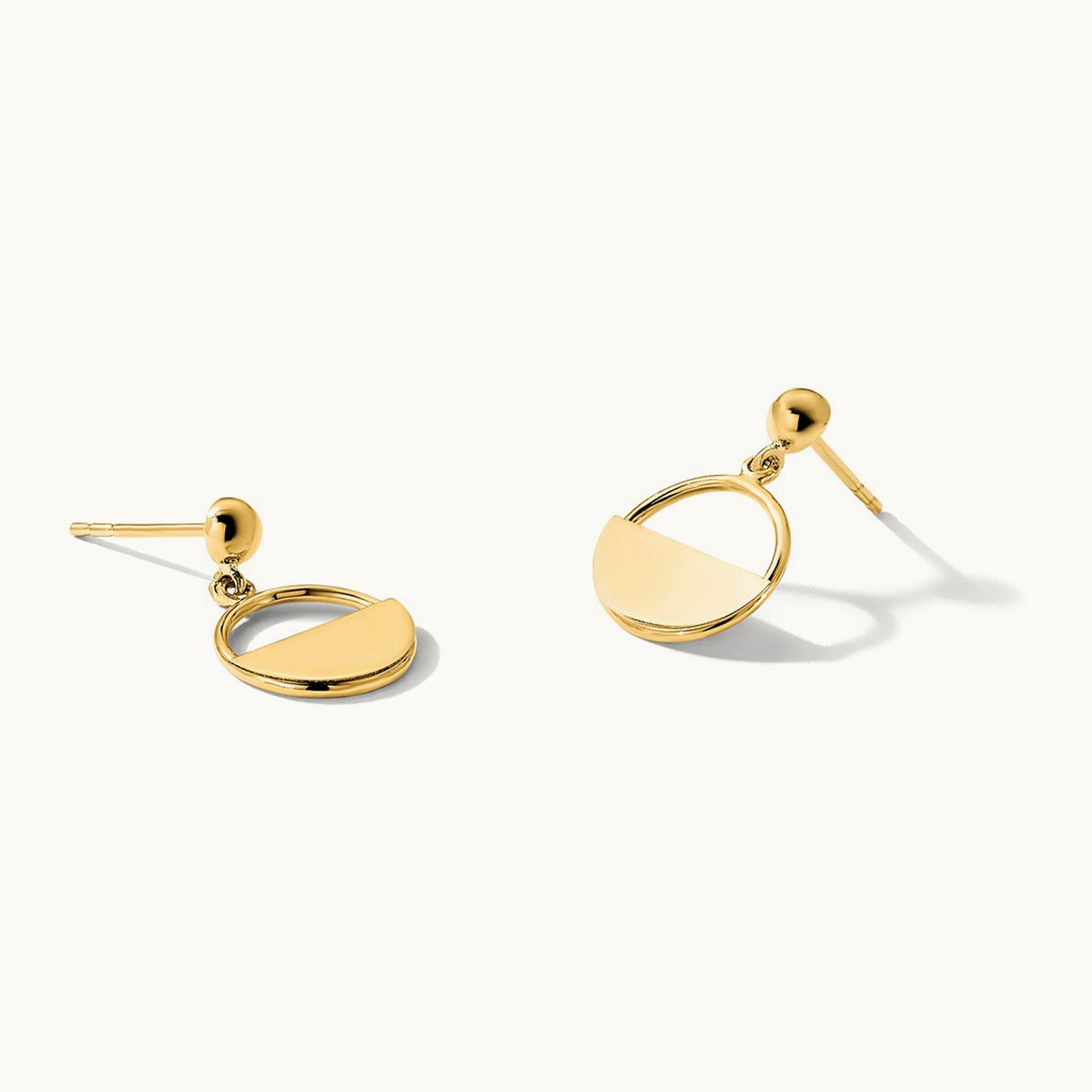 Polished Contemporary Dangle Post Earrings, 14K