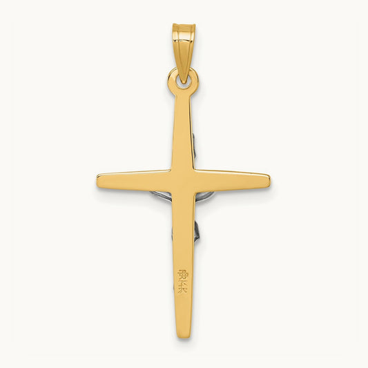 with Polished INRI Crucifix Cross Pendant — 32.6mm