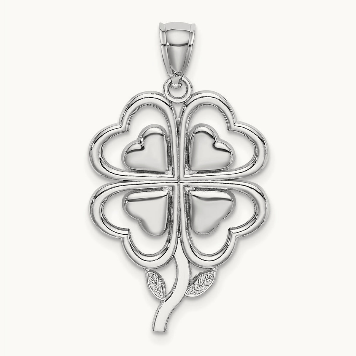 4-Leaf Clover Charm — 14K White Gold