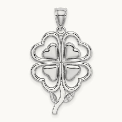 4-Leaf Clover Charm — 14K White Gold