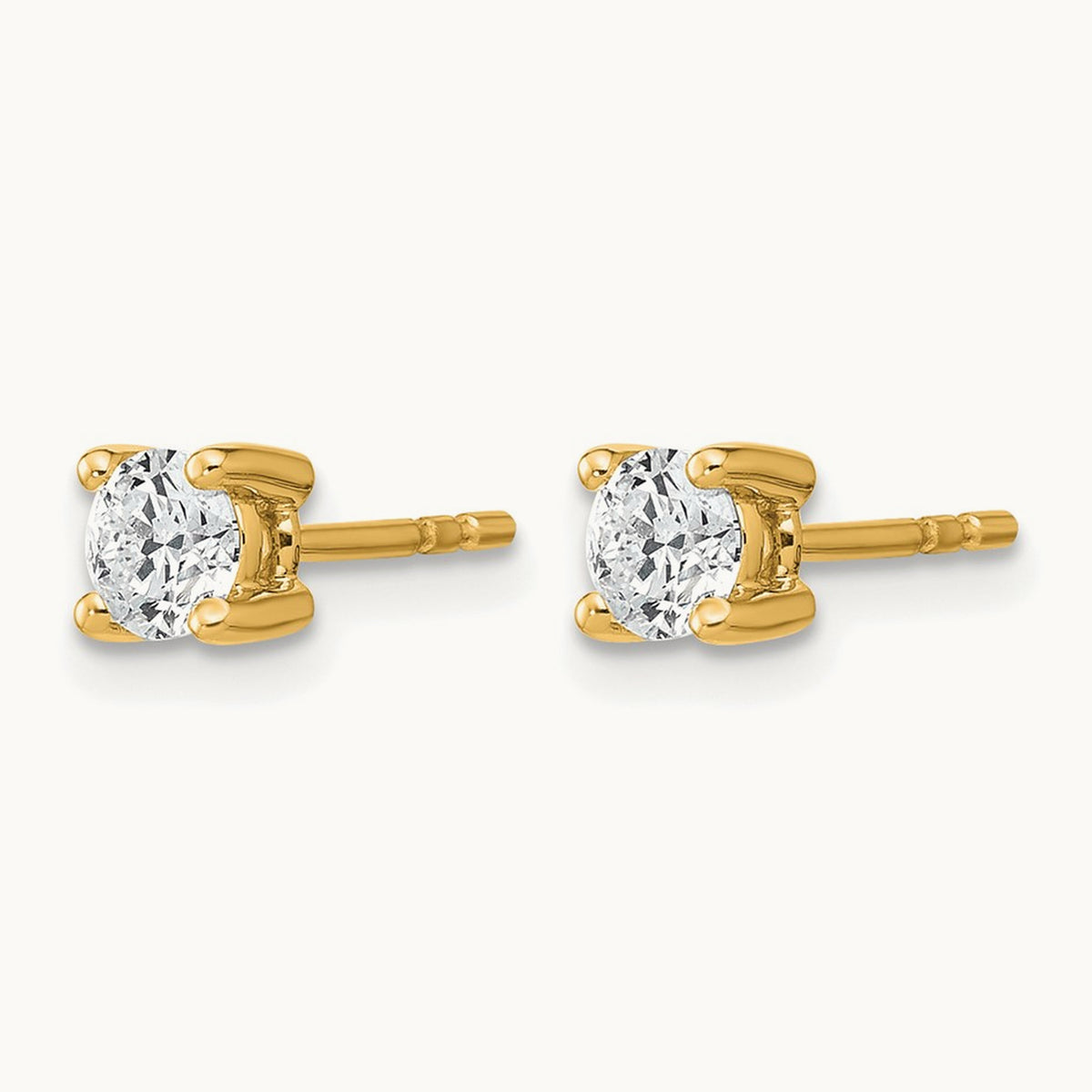 Round Heavyweight Stud Earrings, 0.10-7.00 ct tw Lab-Grown Diamond — 1/2 ct, 14K Yellow Gold