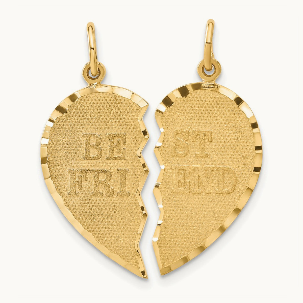 BEST FRIEND Diamond-cut 2-piece Charm, 14K