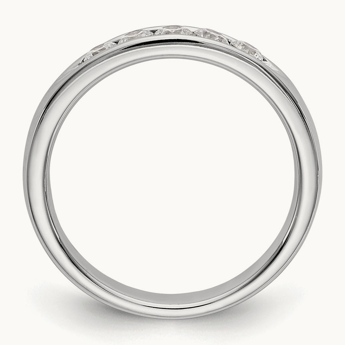 5-Stone Diamond Channel Band, 14K White Gold