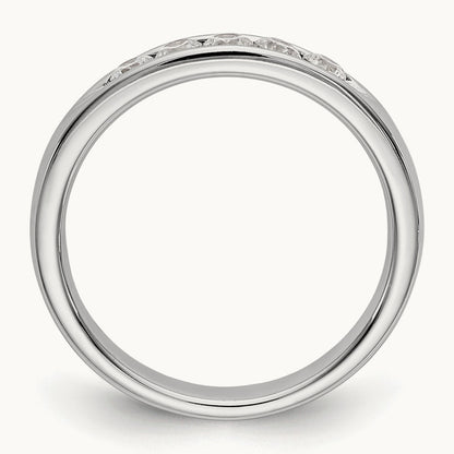 5-Stone Diamond Channel Band, 14K White Gold