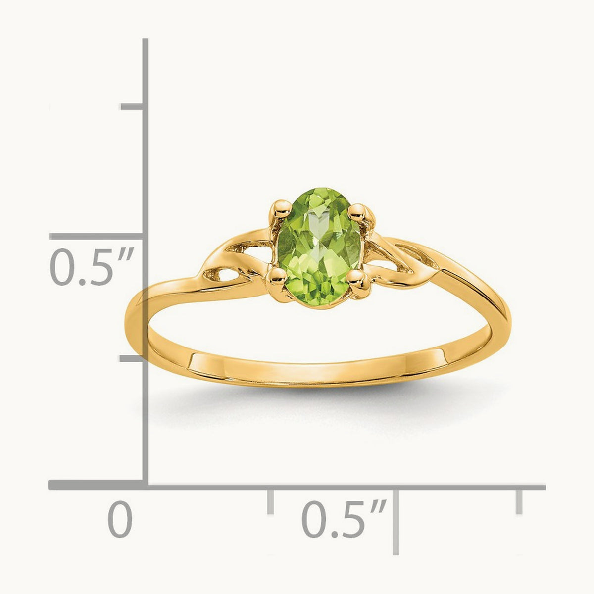 Peridot Birthstone Ring, 14K